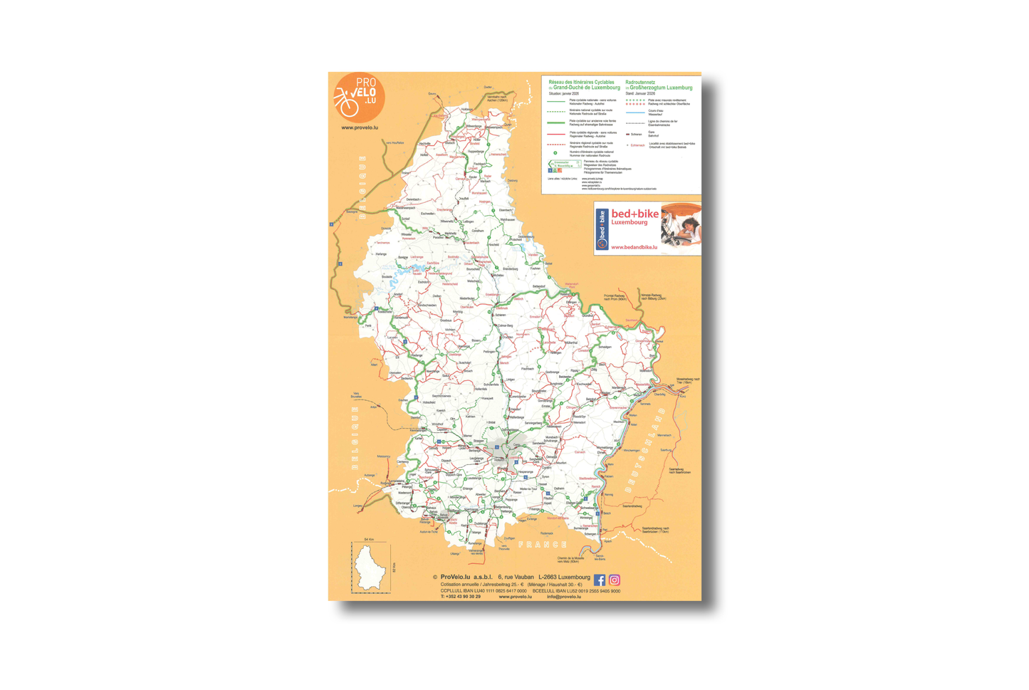 Overview map - Luxembourg cycle route network 2026